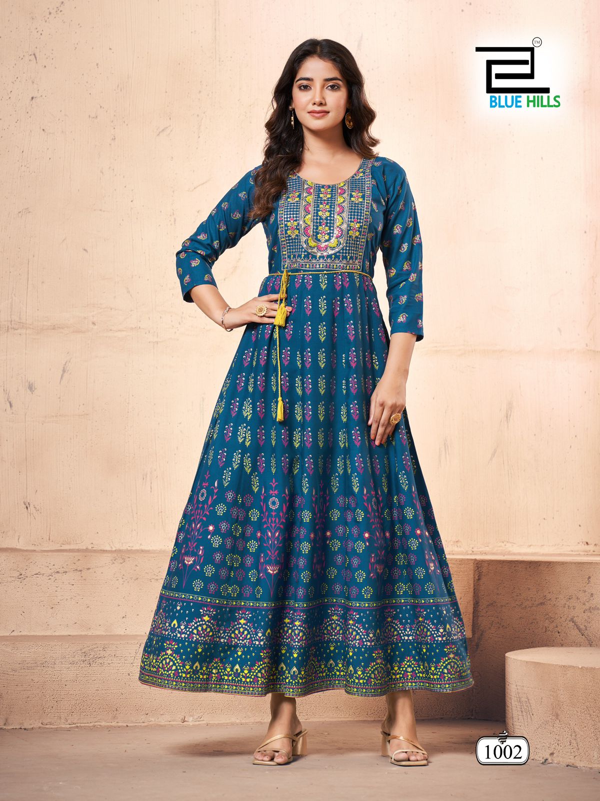 Festival Pro Max By Blue Hills Rayon Printed Anarkali Long Kurti Wholesale Market In Surat
